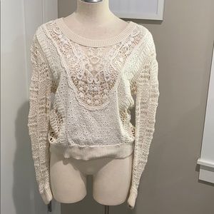 Gorgeous Free People Cotton Lace sweater small